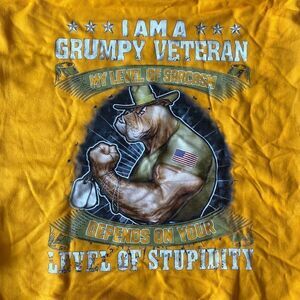 Grumpy Veteran Hoodie Gold Medium